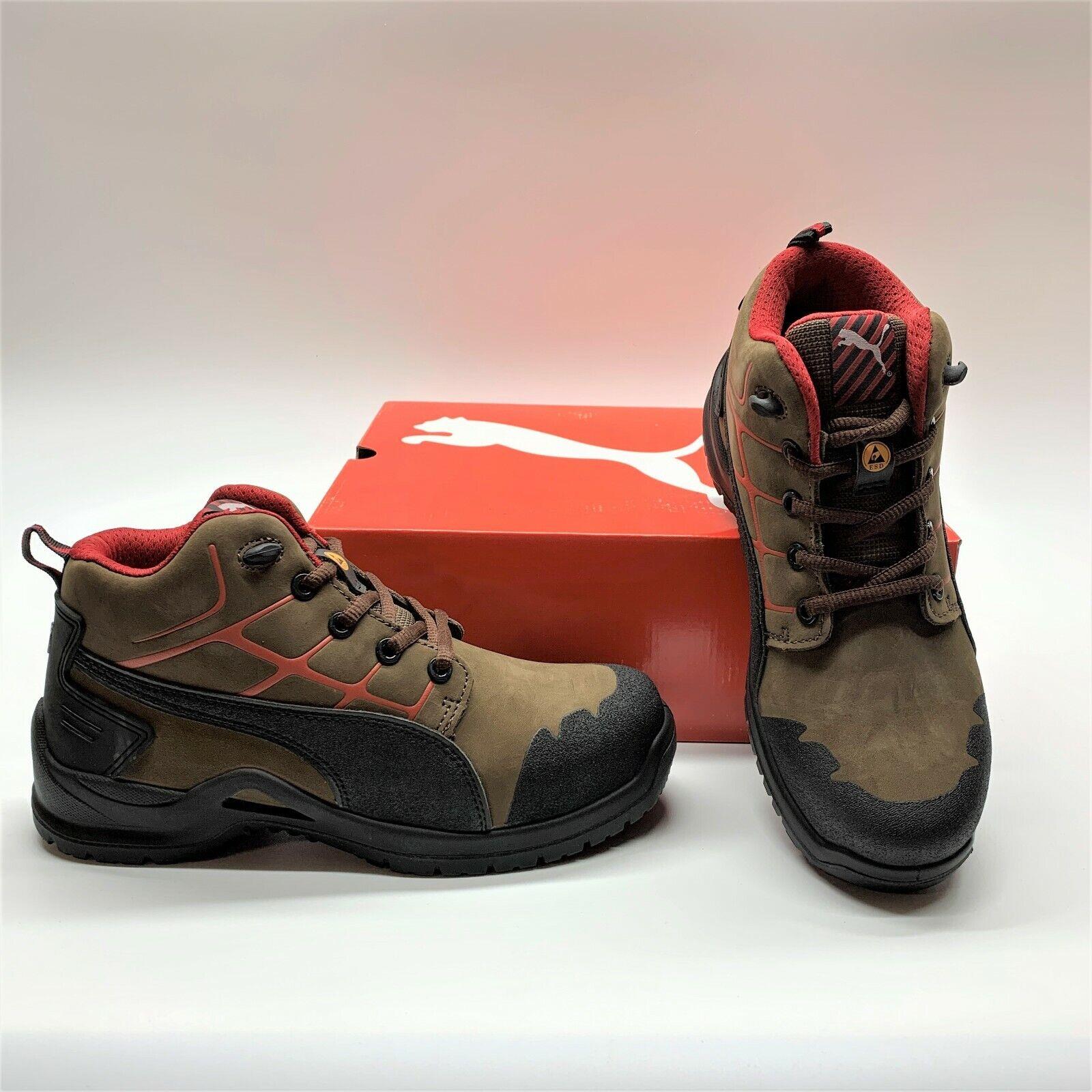 Puma Krypton 634235 Mid Steel Toe Brown Work Boots Sneakers Shoes Womens 8