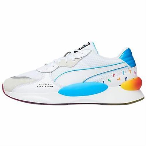 Puma x Tetris RS 9.8 Mens 372490-01 White Blue Mesh Athletic Shoes Size 8