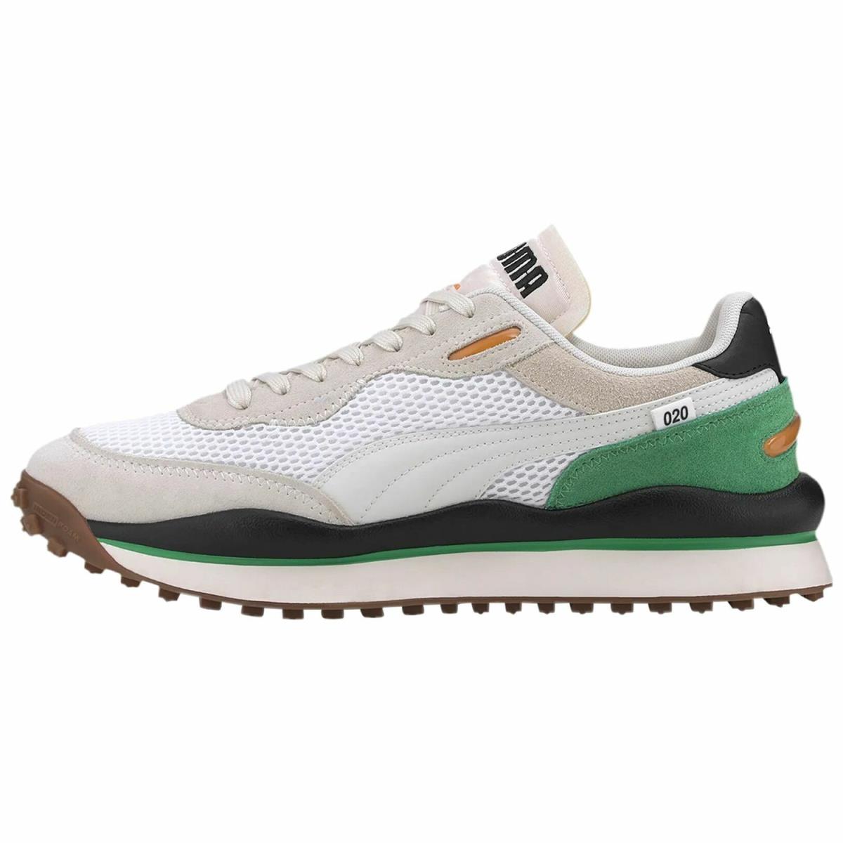 Puma Style Rider Stream On Mens 371527-02 White Grey Green Shoes Size 8.5