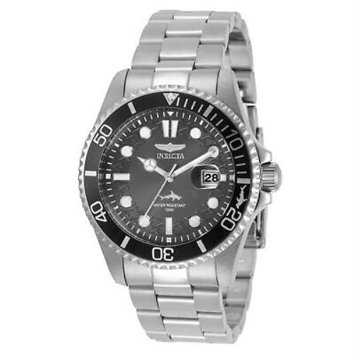 Invicta Men`s Pro Diver 43mm Stainless Steel Quartz Watch Silver Model: 30806 - Silver, Dial: Gray, Band: Silver