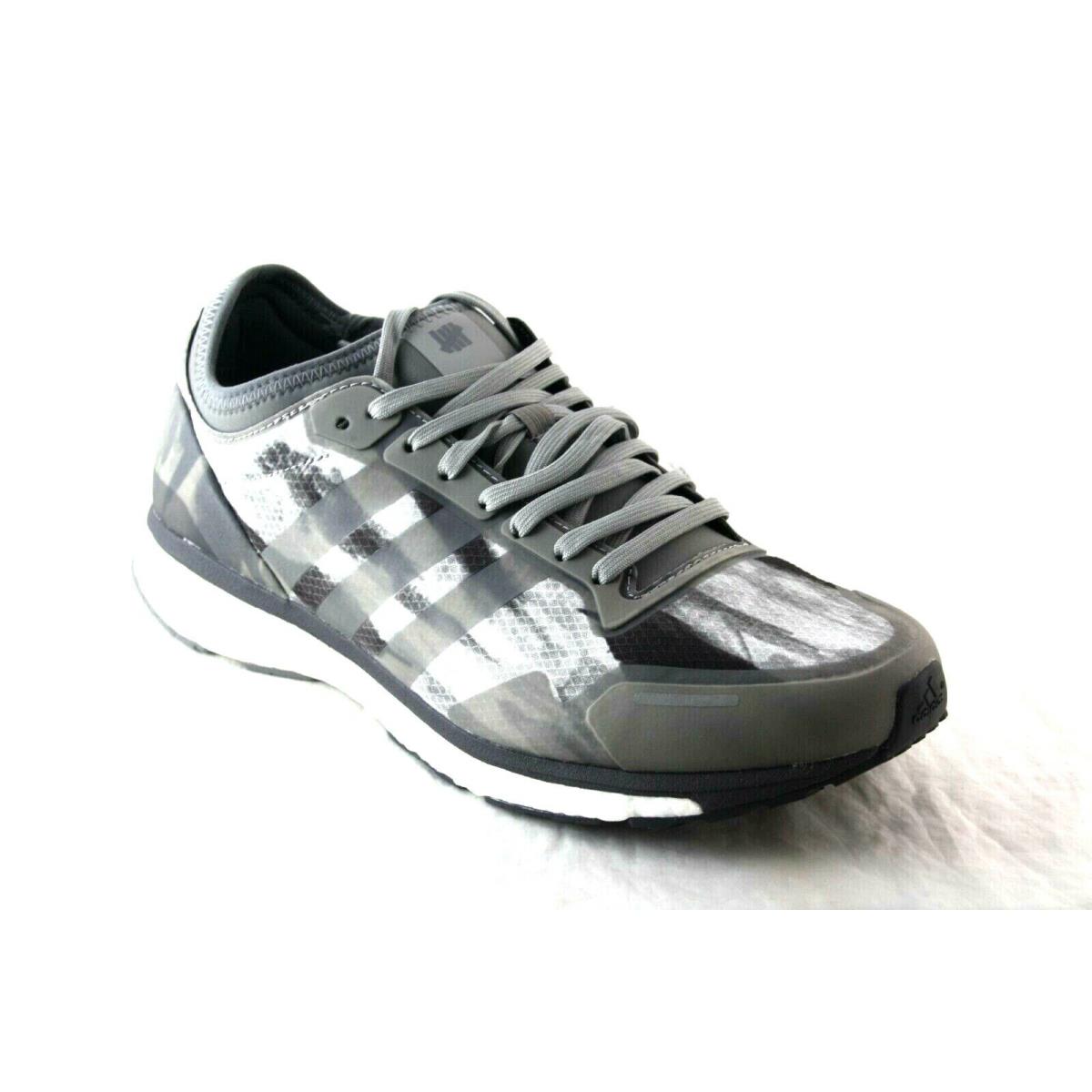 Men`s Adidas Undefeateds Adizero Adios 3 Grey Black BC0470 Running Shoe