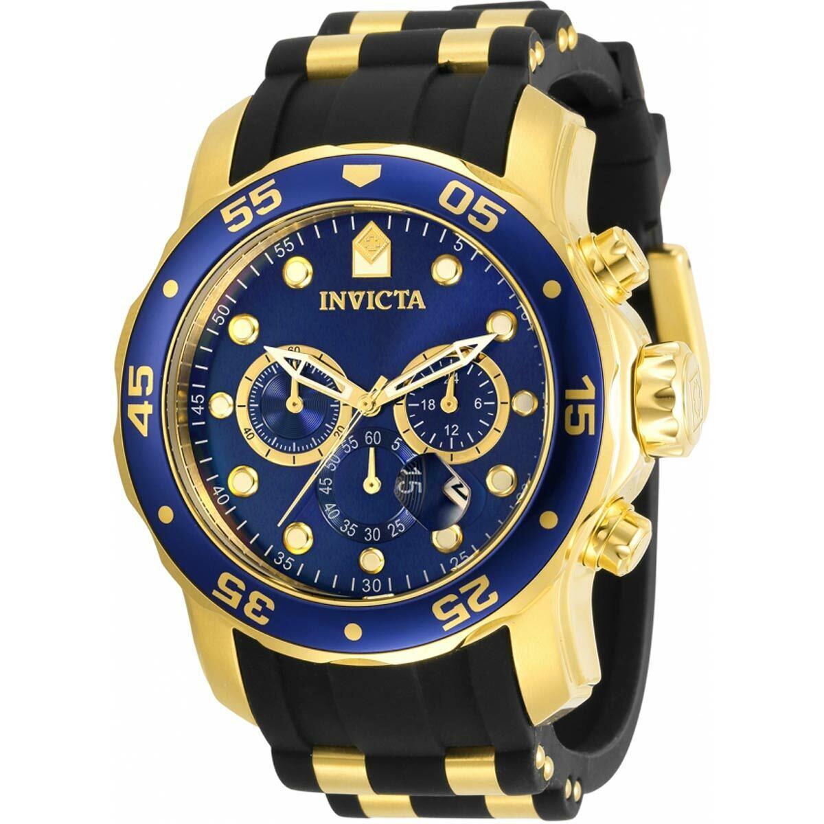 Invicta Men`s Watch Pro Diver Chronograph Blue Dial Two Tone Strap 30763