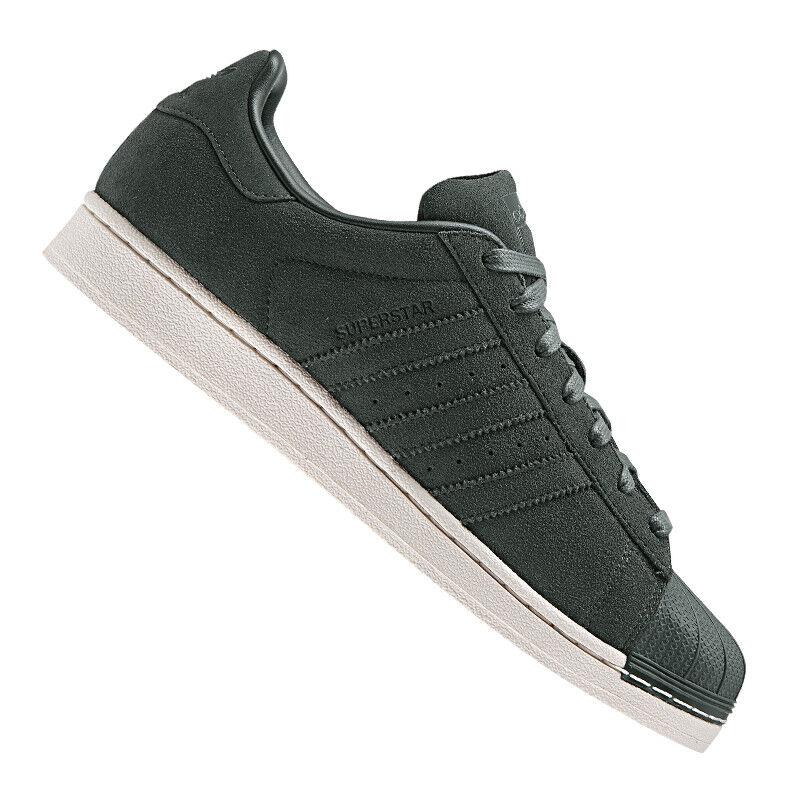 Men`s Adidas Superstar Shoes Night Shell BZ0200 Suede Sneakers 692740586519 - Adidas shoes - Green Night |