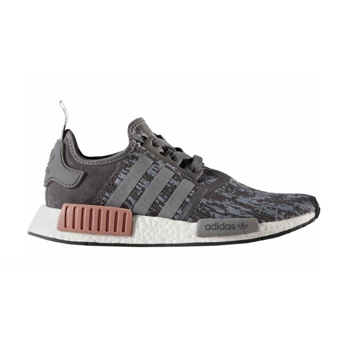 Adidas NMD_R1 W Heather Grey Raw Pink White Running BY9647 413 Women`s Shoes