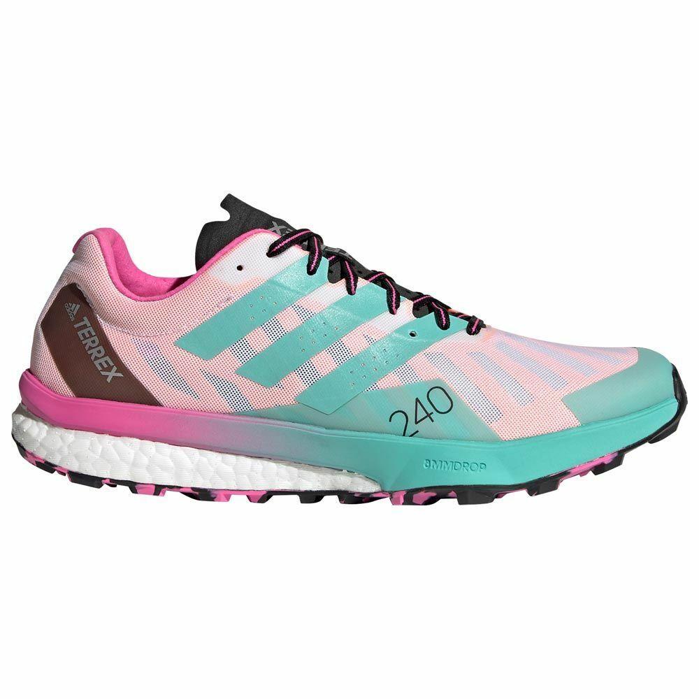 Womens Adidas Terrex Speed Ultra W Mint Pink Trail Running Shoes - Pink