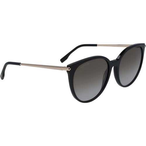 Lacoste L928S 001 56MM Black Gold Women`s Round Cat Eye Sunglasses