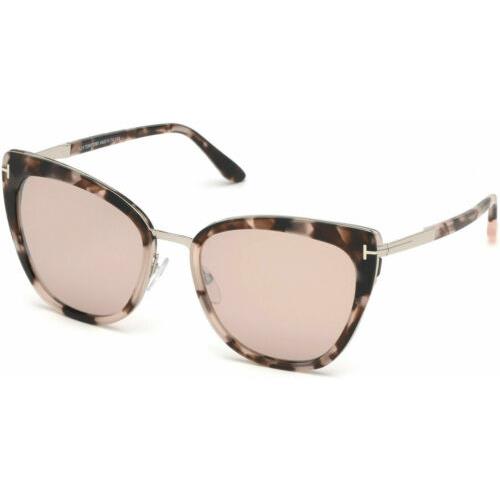 Tom Ford FT 0717 Simona 55G Shiny Pink Havana/palladiium Sunglasses