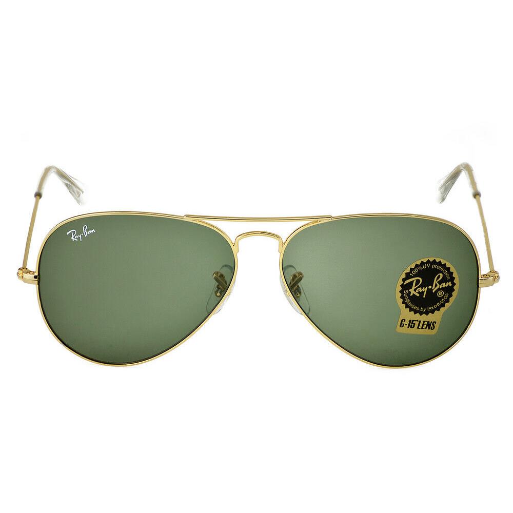 Ray-ban Sunglasses RB3025 Aviator Classic Gold Frame Green Lenses 58mm Unisex