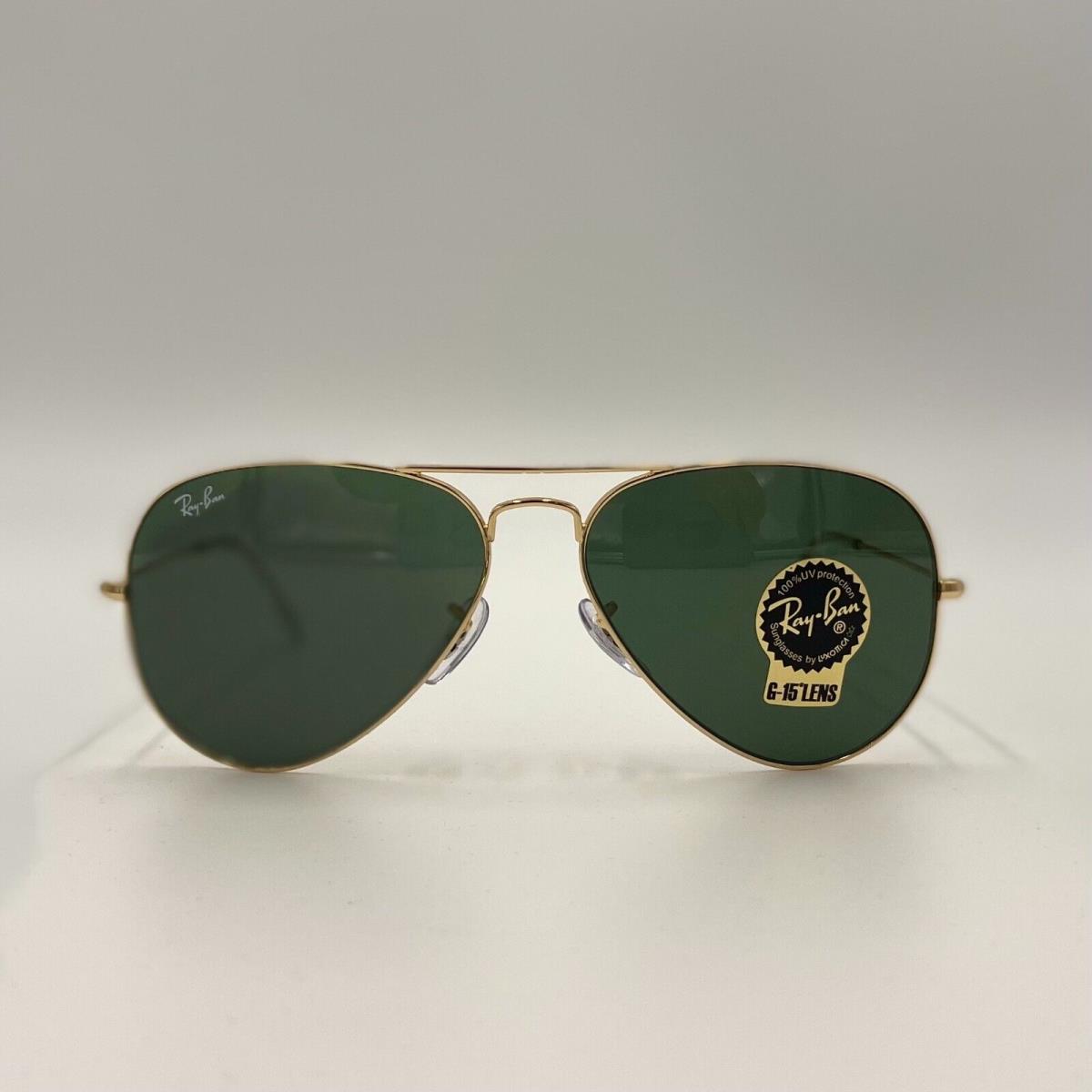 Ray-ban Aviator Classic Gold RB3025 L0205 58-14 58mm with Green G-15 Lenses