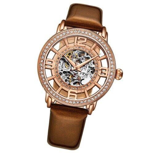 Stuhrling 3941 5 Winchester Automatic Skeleton Crystal Accented Womens Watch