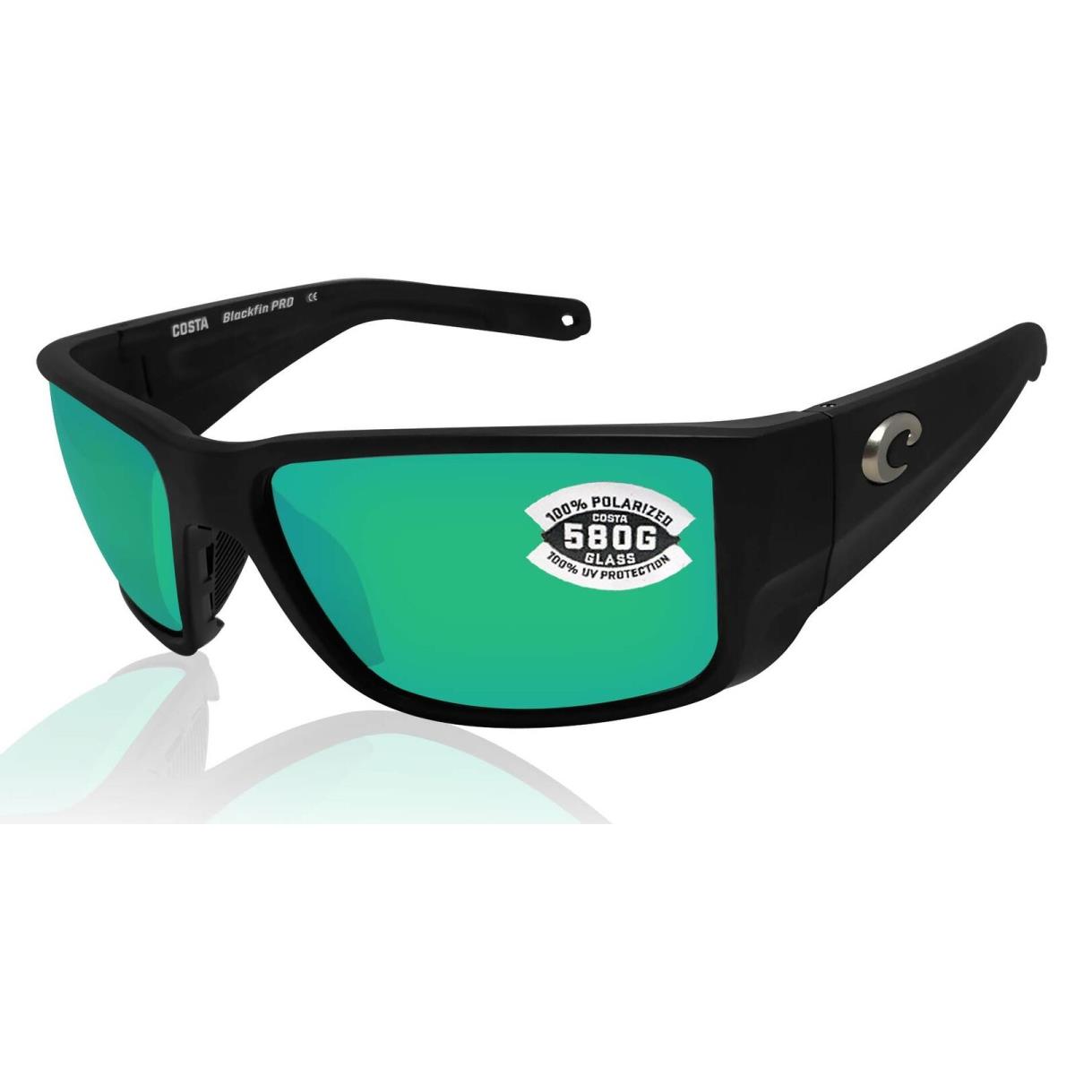 Costa Del Mar Blackfin Pro Matte Black/green Polarized 580G 60 mm Sunglasses