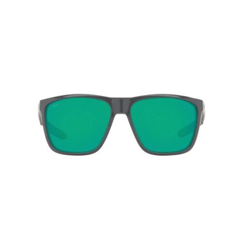 Costa Del Mar Men`s Ferg XL Polarized Rectangular Sunglasses Shiny Grey/green - Shiny Grey/Green Mirrored Polarized-580g