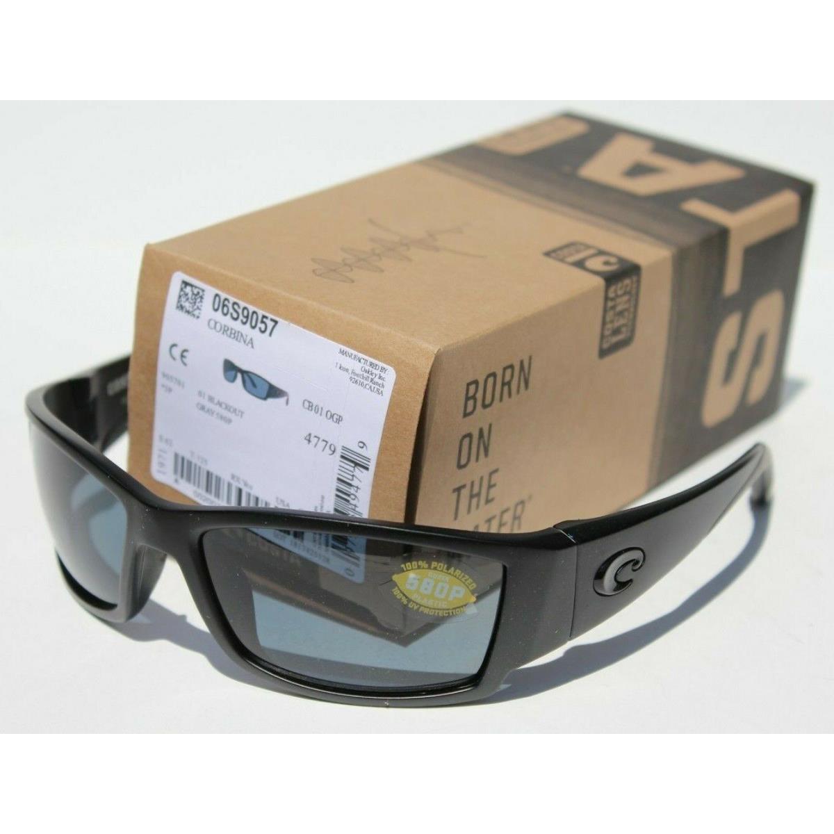 Costa Del Mar Corbina 580 Polarized Sunglasses Blackout/gray 580P