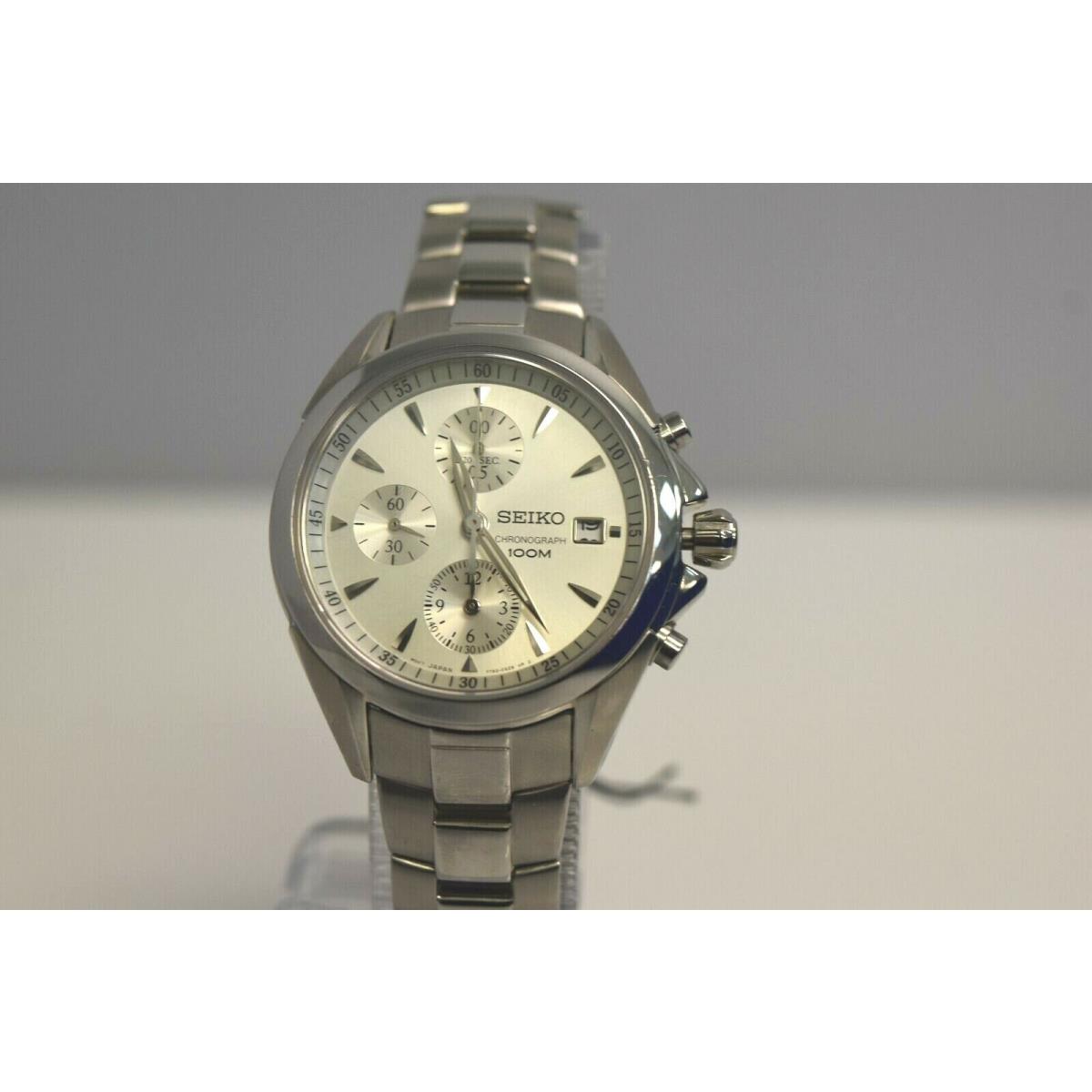 Seiko Men`s SS Chronograph Silver Dial SNDY29P1 Watch