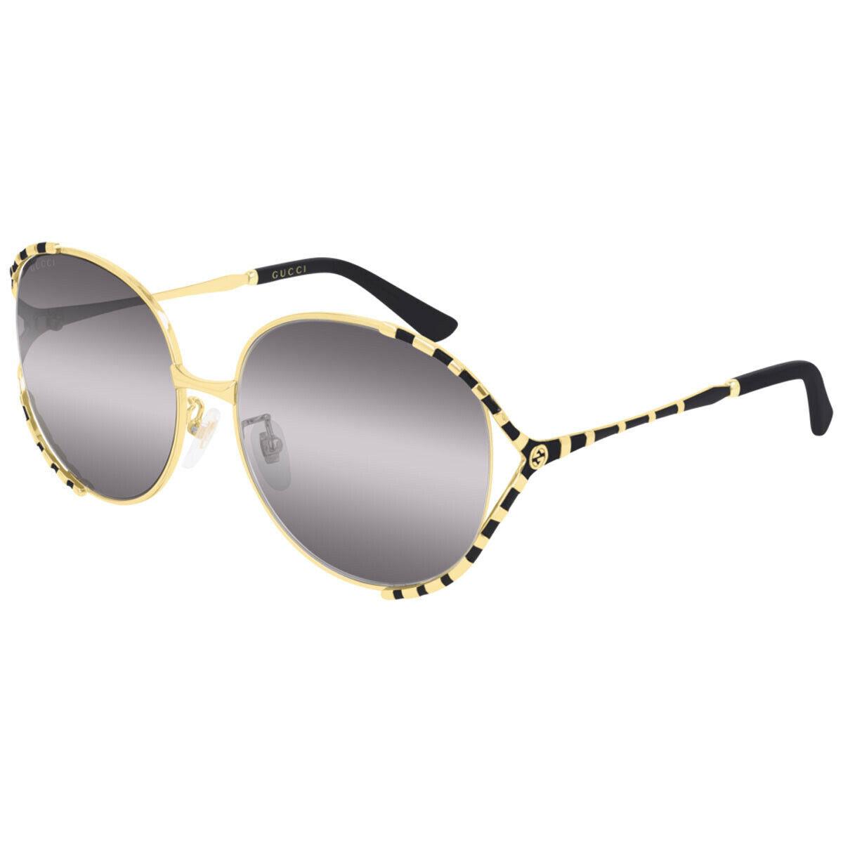Gucci GG0595S 001 Gold Zebra Striped Motif Sunglasses Made IN Japan - sunglasses - 889652256535 | Fash Brands