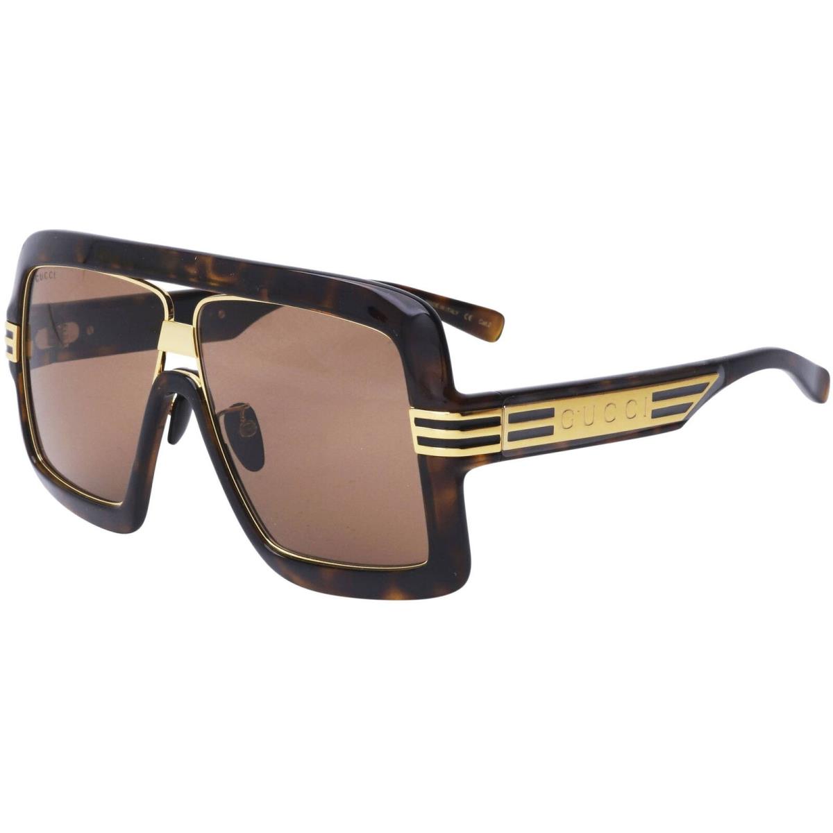 Gucci Men`s Sunglasses Nylon Lens Havana Plastic Pilot Shaped Frame GG0900S 002 - Frame: Havana, Lens: Brown, Frame: Brown