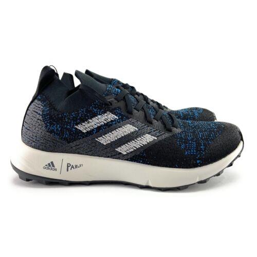 Adidas Women`s Terrex Two Parley Black Blue Gray Trail Running Shoes Size 11 - Black
