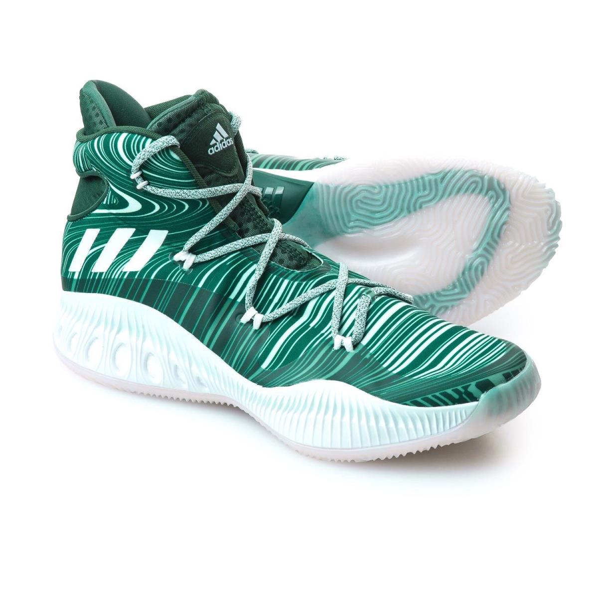 Men`s Adidas Crazy Explosive Nba Basketball Sneakers Shoes Green Size 20