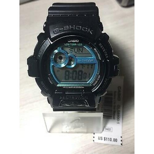 Casio G Shock Watch Men`s GLS8900-1 Blue Trim Dial Black Band 200M Wtr Resist