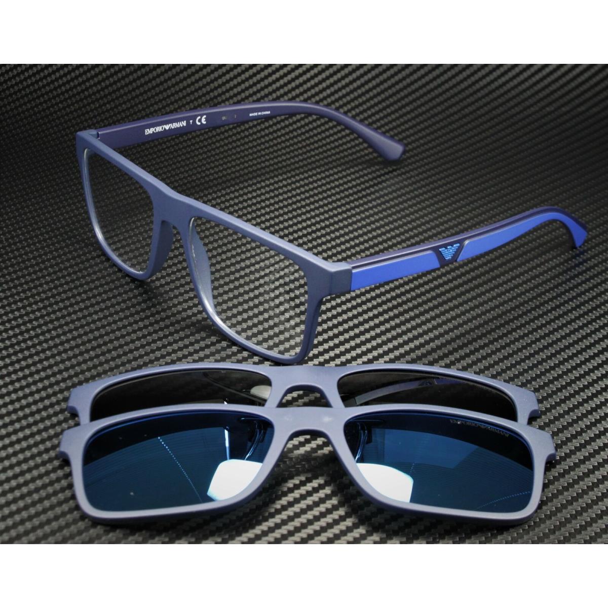 Emporio Armani EA4115 57591W Matte Dark Blue Clear 54 mm Men`s Sunglasses