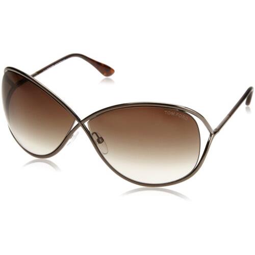 Tom Ford Women`s Miranda Shiny Brown Dark Bronze 68mm Sunglasses NO Case - Frame: Brown, Lens: Brown