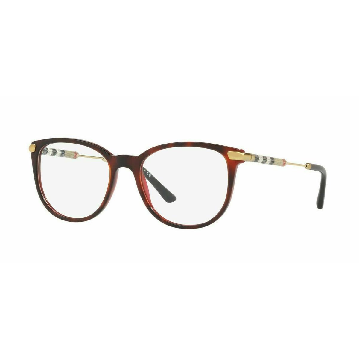 Burberry Leather Check Collection BE 2255Q Burgundy Havana 3657 Eyeglasses