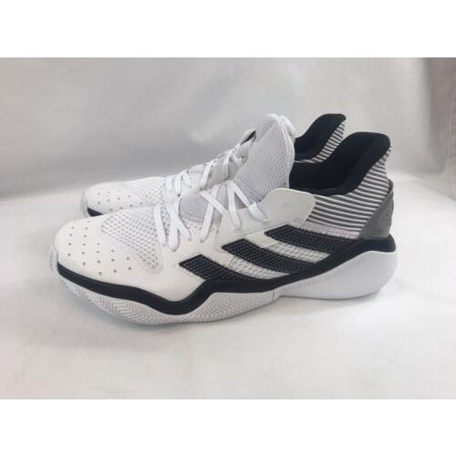 Adidas Harden Stepback Basketball Shoes White/black-grey Men s Size 14 سيارة سفك