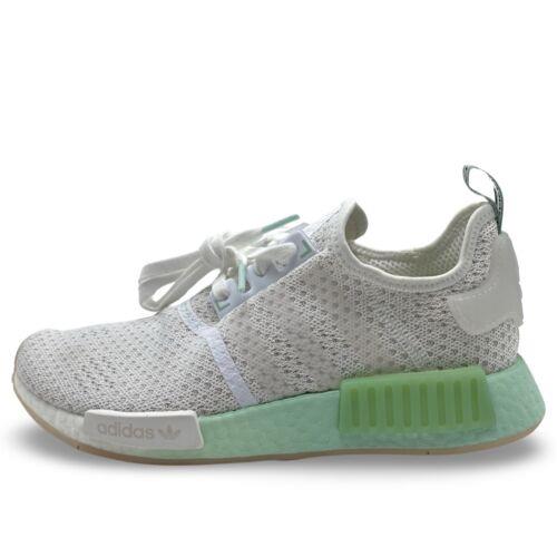 Adidas Nmd R1 White Blush Green Shoes Running Athletic Sneakers Men s Size 7.5