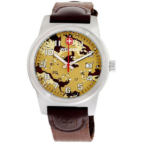 Wenger Field Classic Men`s 41mm Camouflage Dial Swiss Made Watch 01.0441.107