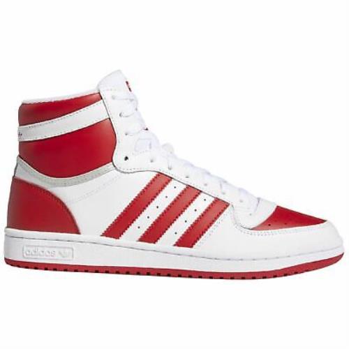Adidas Top Ten RB Mens FV4925 White Scarlet Red Leather Athletic Shoes Size 7.5 - White/Scarlet-Silver Metallic