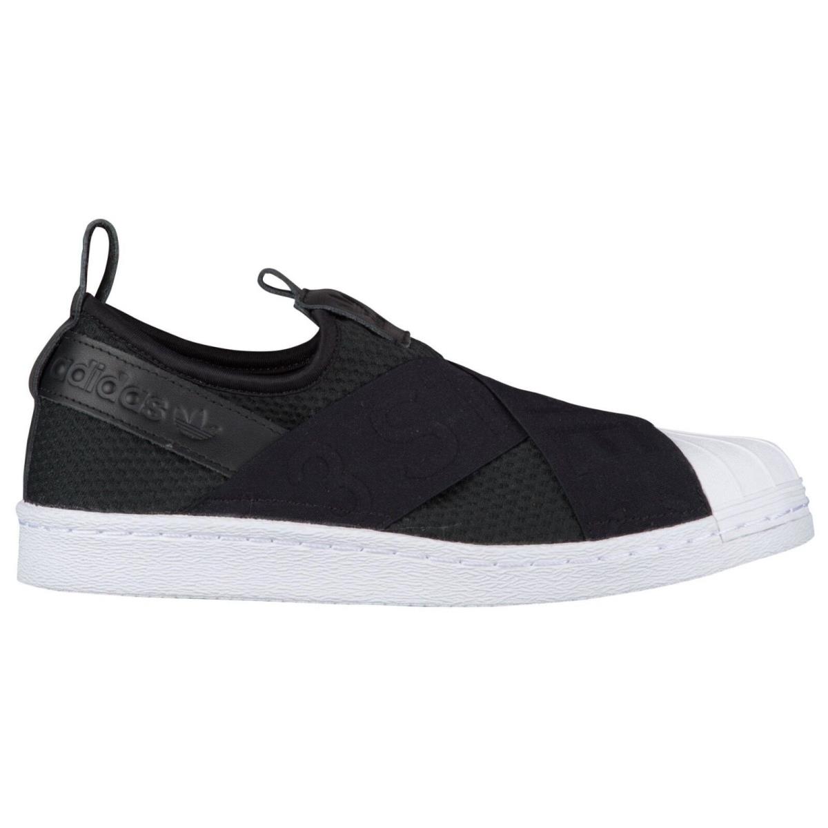 Adidas Superstar Slip On Womens CQ2382 Black White Neoprene Shell Shoes Sz 10.5