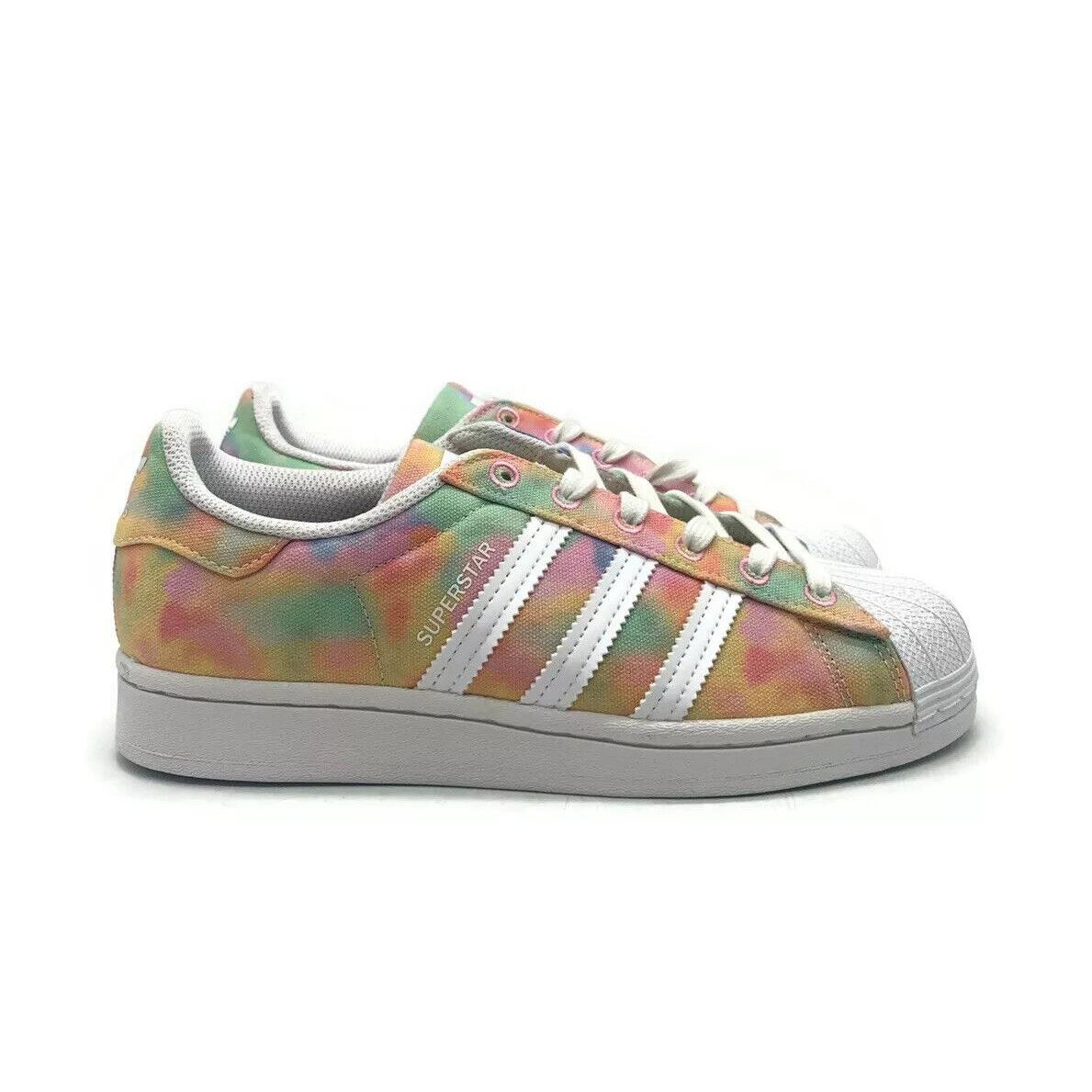 Adidas Originals Superstar Tie Dye Womens Sz 6 Casual Shoe White Retro Sneaker - White Multicolor, Manufacturer: Supplier Colour Fulltime White