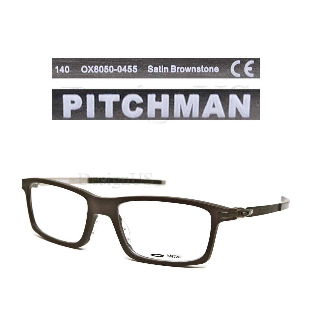 Oakley Pitchman OX8050-0455 Satin Brownstone 55/18/140 Eyeglasses - Frame: Satin Brownstone, Lens: