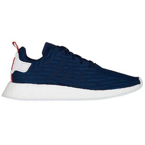 Adidas Nmd R2 Primeknit Mens BB2952 Collegiate Navy White Running Shoes Size 9.5 - Conavy,Conavy,Ftwwht