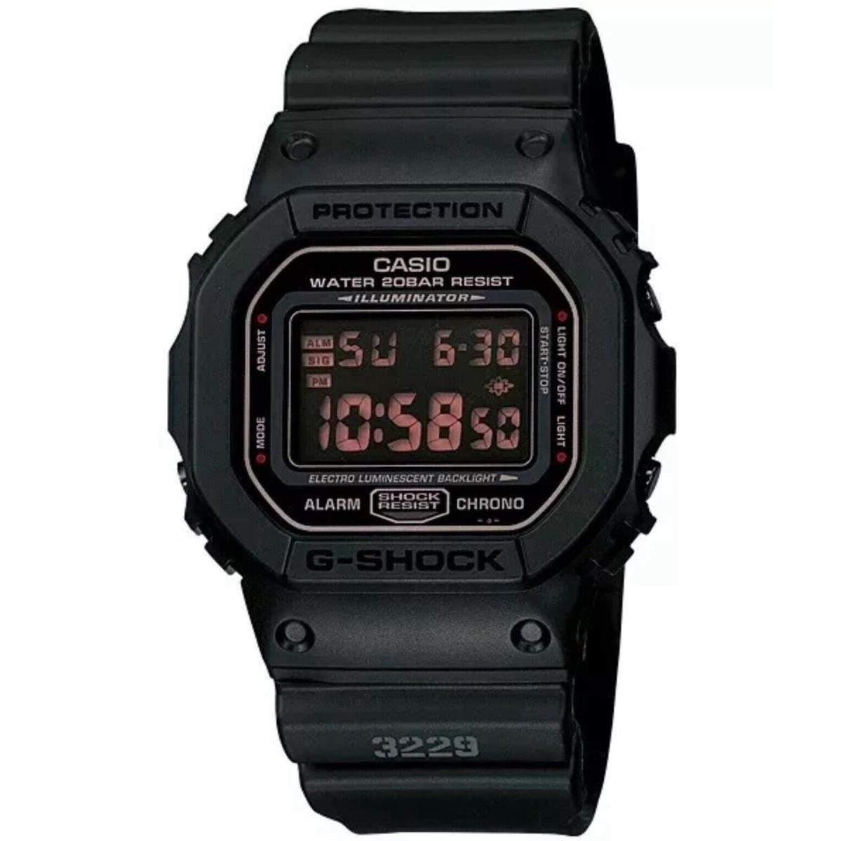 Casio G-shock Men`s Military Series Black DW5600MS-1D - Dial: Clear, Band: Black