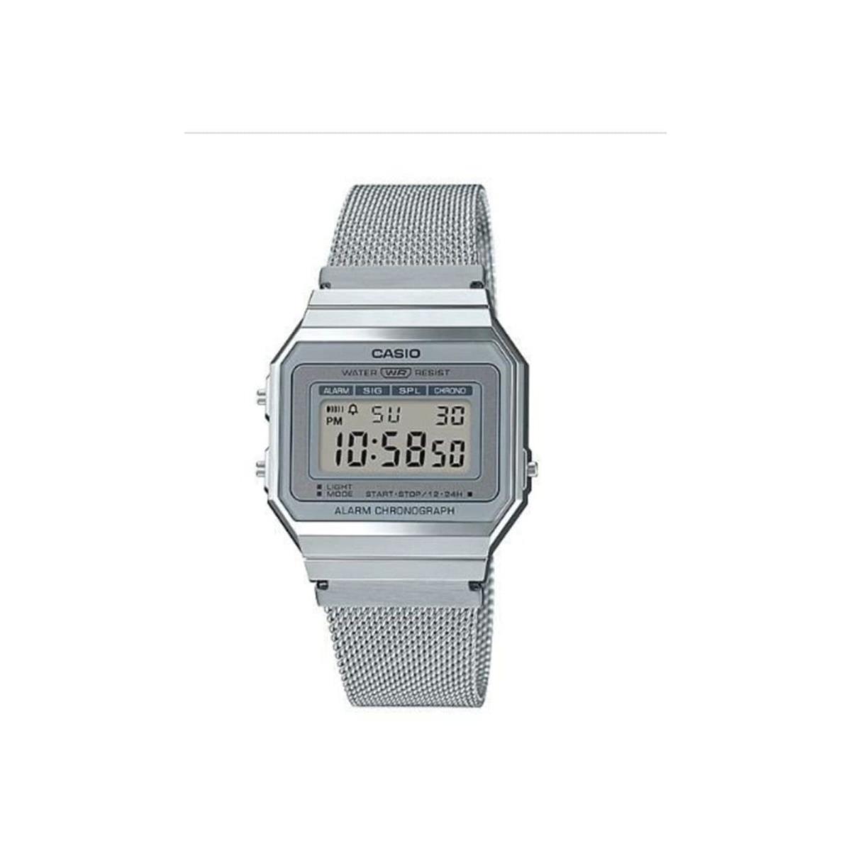 Casio A700WM-7A Men`s Watch Vintage Digital Silver Stainless Steel Band