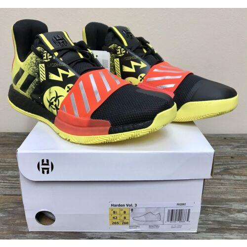 Adidas James Harden Vol. 3 Caution Basketball Shoes Multicolor FV2592 Size 8.5