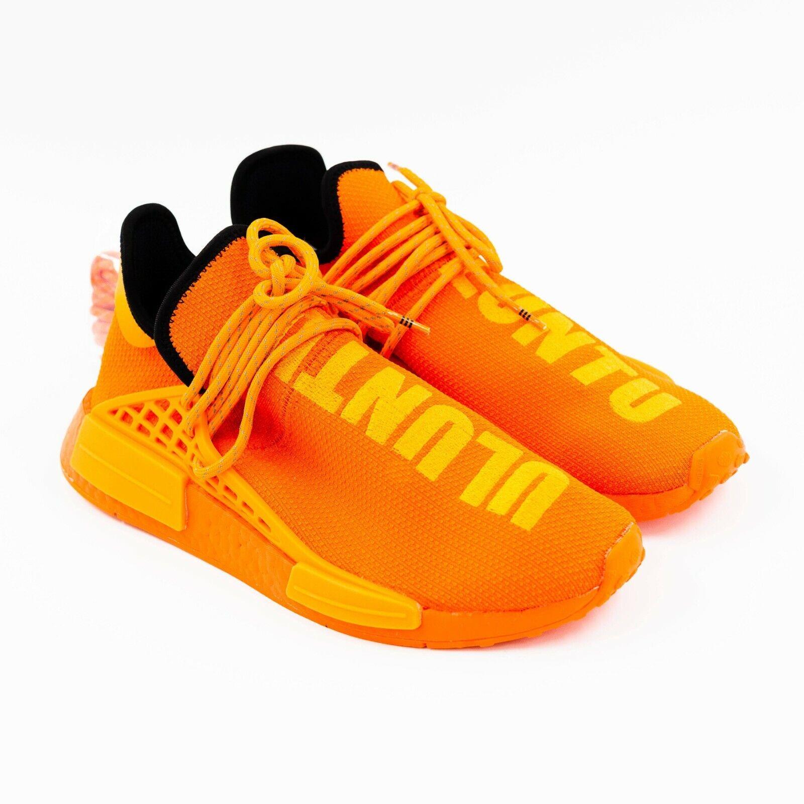 Adidas Mens HU Nmd Pharrell Williams GY0095 Orange Running Shoes Lace Up Size 9