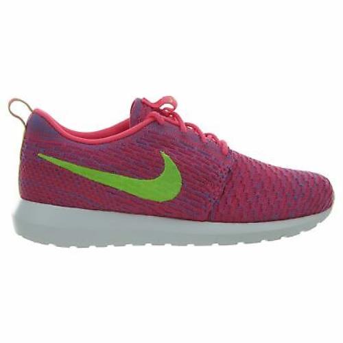 Nike Rosherun Flyknit Mens 677243-601 Pink Flash Lime Running Shoes Size 8