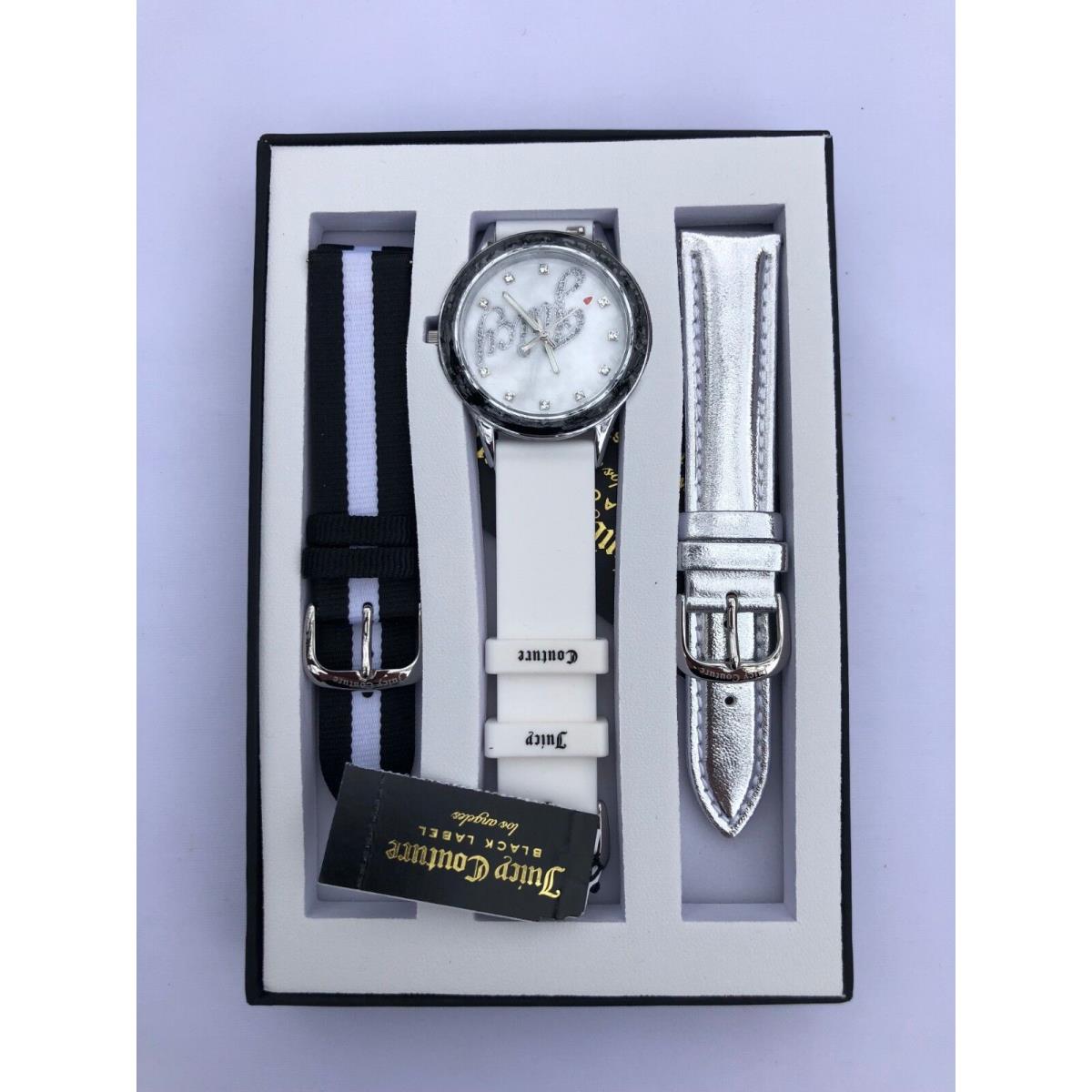 Juicy Couture Women`s Swarovski Crystal Accented Watch Interchangeable Strap Set