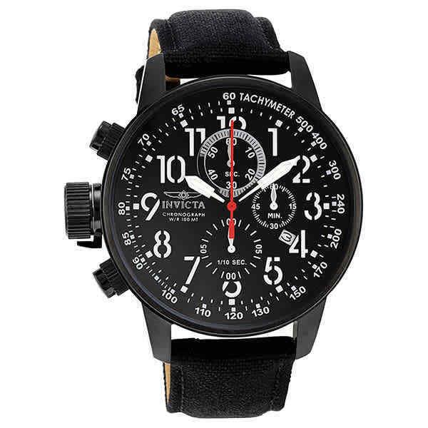 Invicta Lefty Force Chronograph Men`s Watch 1517 - Dial: Black, Band: Black, Bezel: Black