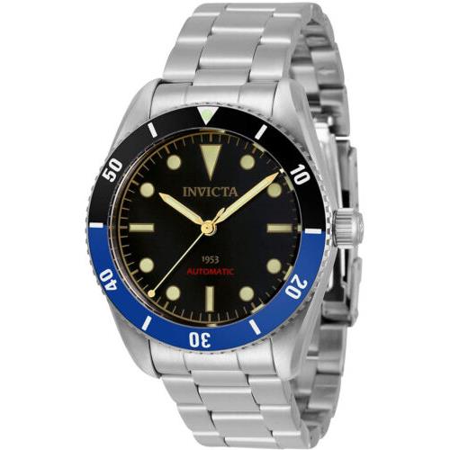 Invicta Men`s Pro Diver Automatic 200m Black Dial Stainless Steel Watch Blue
