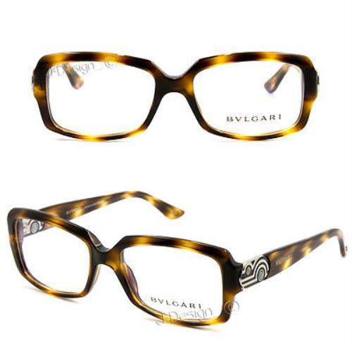 Bvlgari 4033-B 502 Green Stone Eyeglasses Made in Italy - Frame: Browns, Lens:
