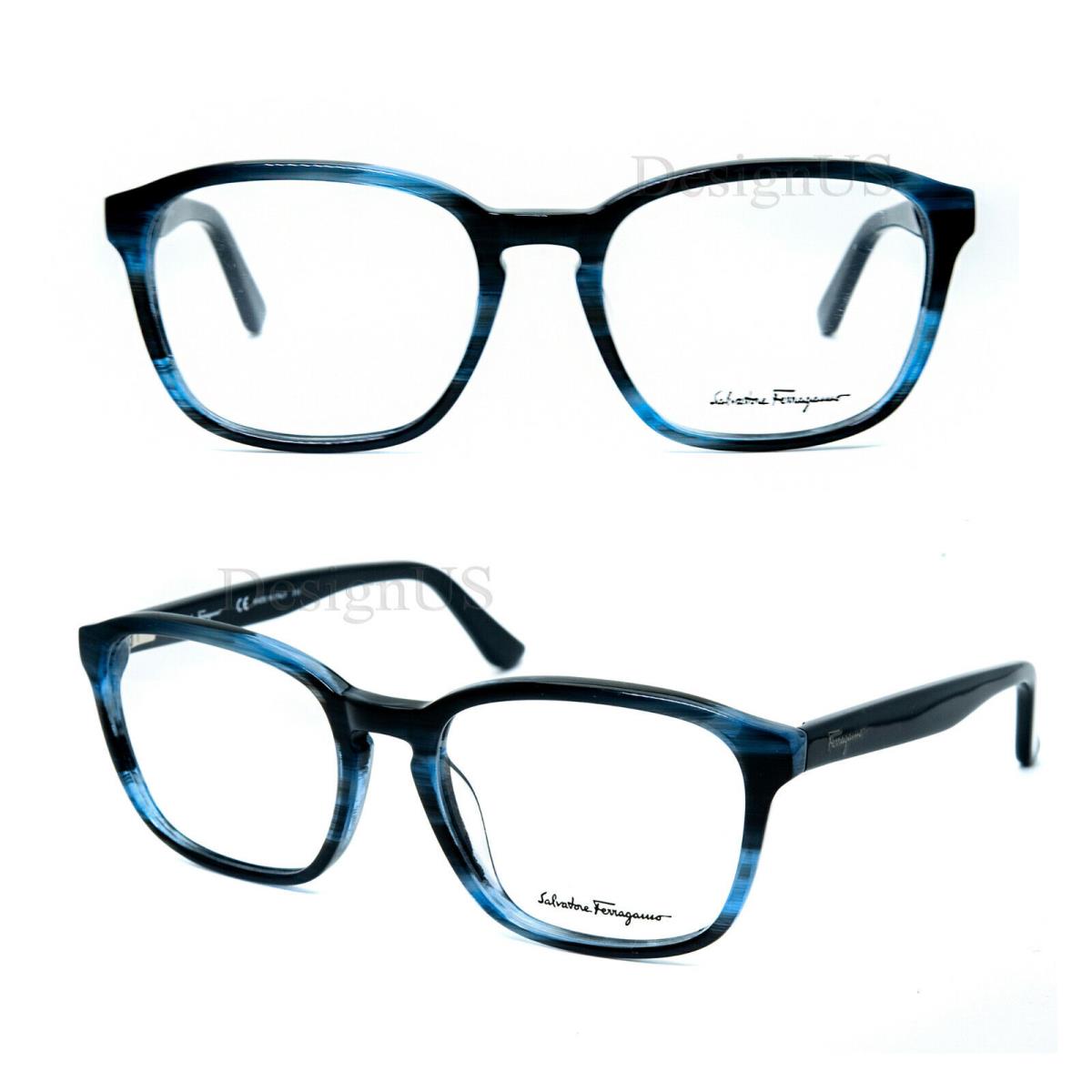 Salvatore Ferragamo SF2739 410 Striped Blue 54/18/140 Eyeglasses - Italy