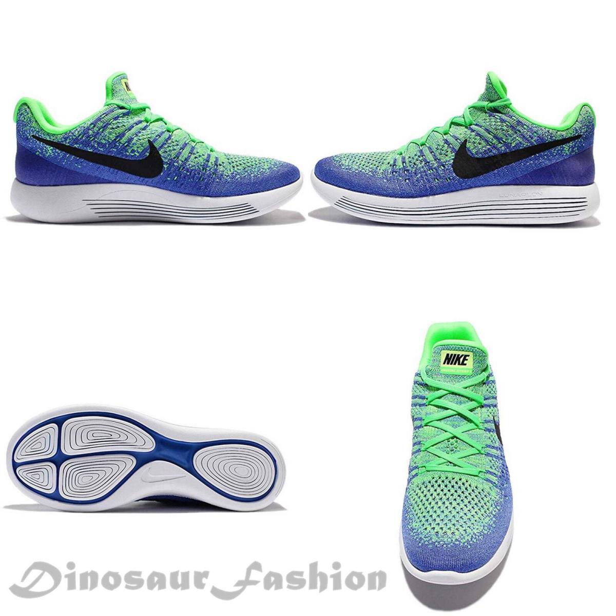 Nike Lunarepic Low Flyknit 2 GS <869990-301> Women`s Running Shoes.new with Box - ELECTRO GREEN/BLACK