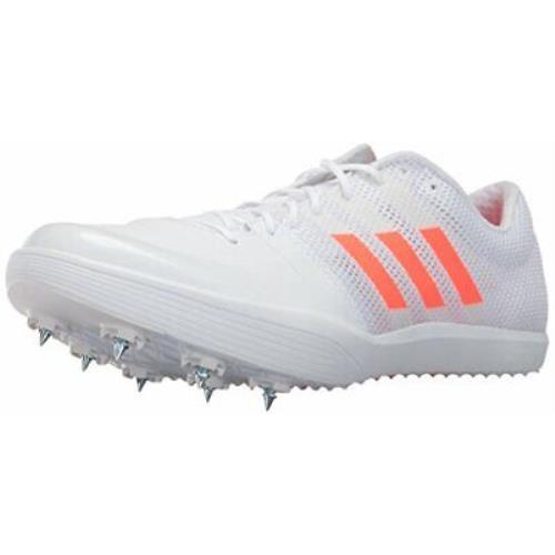 Adidas Men`s Performance Adizero LJ Track Shoes White/solar Red/silver - White