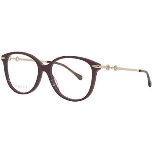 Gucci GG0967O 003 Eyeglasses Women`s Burgundy/gold Full Rim Cat Eye 53mm
