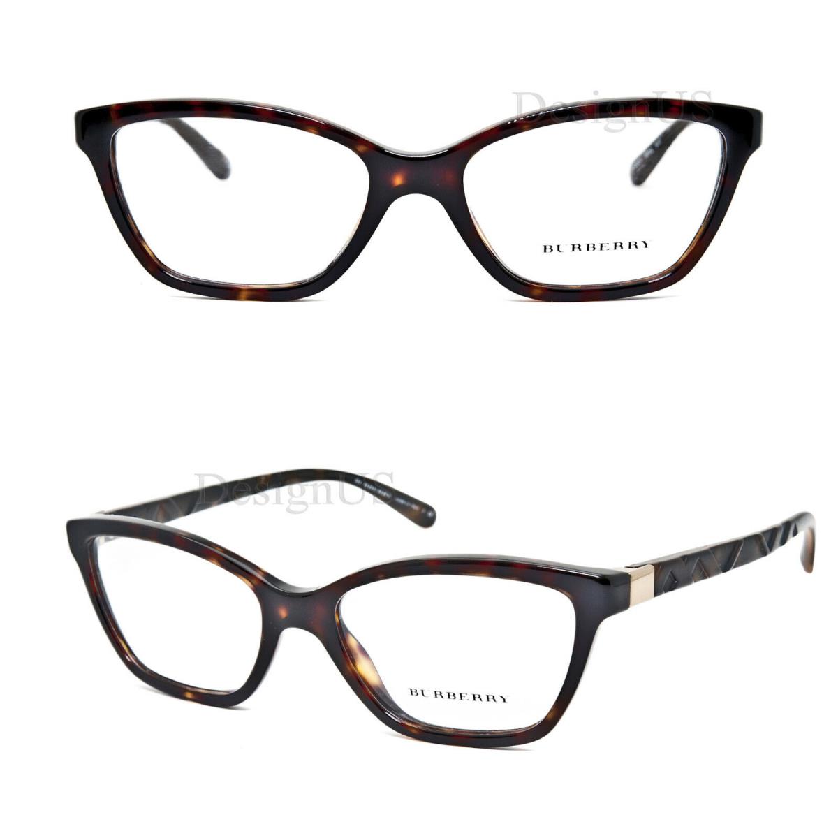 Burberry B 2221 3002 Havana Cat Eye 53/17/140 Eyeglasses Made in Italy - Frame: 3002 (Havana)