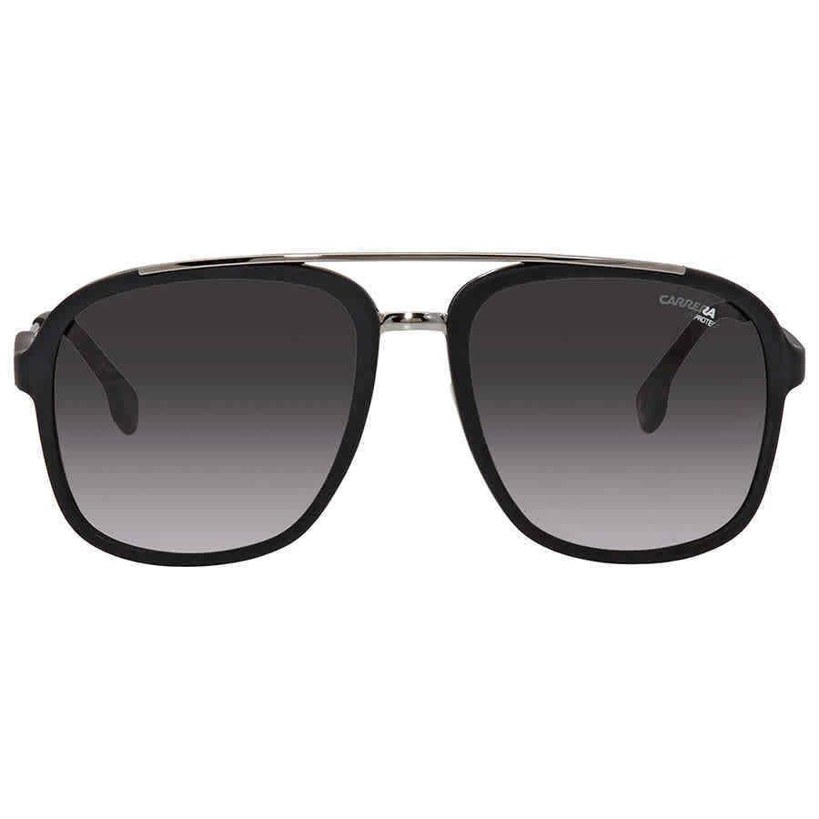 Carrera Grey Shaded Square Unisex Sunglasses Carrera 133/S 0T17/9O 57 - Frame: Black, Lens: Gray