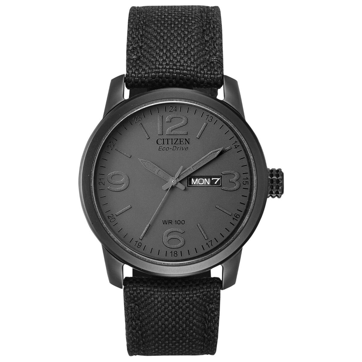 Citizen Eco-drive BM8475-00F Men`s Wrist Watch - Black Dial Sleek - Dial: Black, Band: Gray